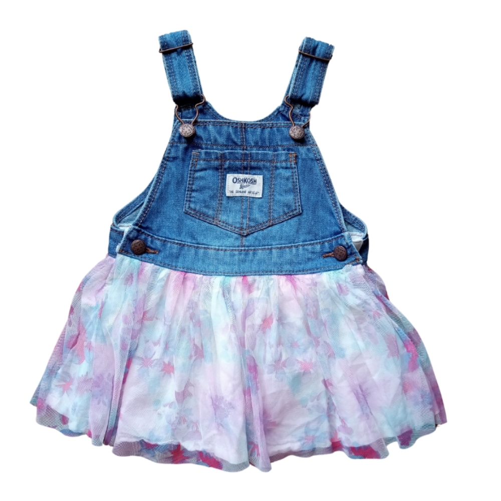 OSHKOSH B’GOSH Dress Floral Denim Overalls